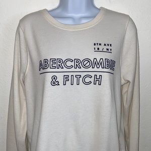 Abercrombie & Fitch Off White Printed Velvet Letters W/  5th Ave …